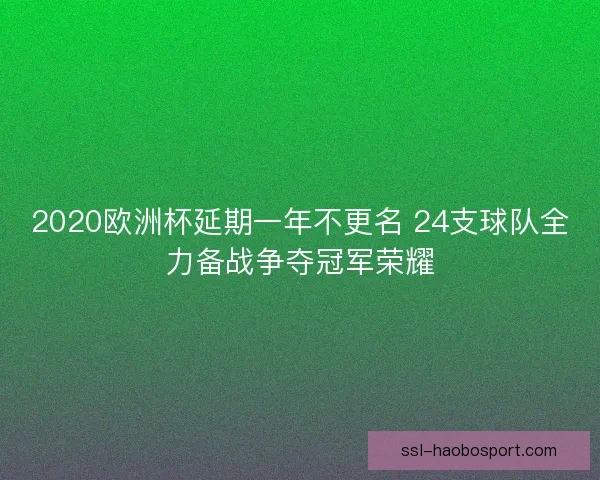 2020欧洲杯延期一年不更名 24支球队全力备战争夺冠军荣耀