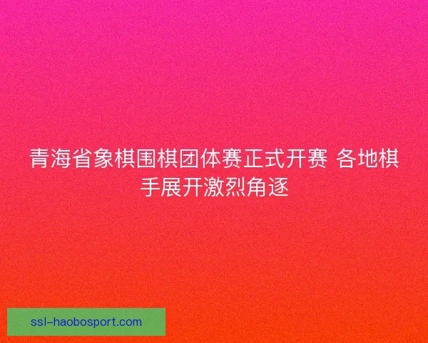 青海省象棋围棋团体赛正式开赛 各地棋手展开激烈角逐